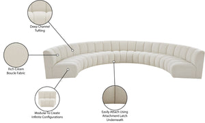 Infinity Boucle Fabric / Engineered Wood / Foam Contemporary Cream Boucle Fabric 7pc. Modular Sectional - 183" W x 104" D x 33" H