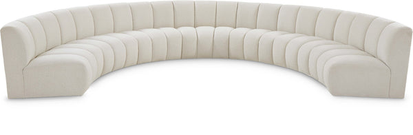 Infinity Boucle Fabric / Engineered Wood / Foam Contemporary Cream Boucle Fabric 7pc. Modular Sectional - 183" W x 104" D x 33" H