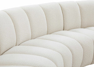 Infinity Boucle Fabric / Engineered Wood / Foam Contemporary Cream Boucle Fabric 7pc. Modular Sectional - 183" W x 104" D x 33" H