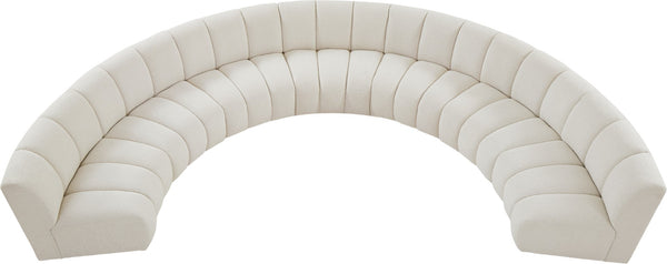 Infinity Boucle Fabric / Engineered Wood / Foam Contemporary Cream Boucle Fabric 7pc. Modular Sectional - 183" W x 104" D x 33" H