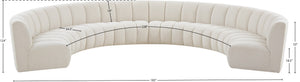 Infinity Boucle Fabric / Engineered Wood / Foam Contemporary Cream Boucle Fabric 8pc. Modular Sectional - 183" W x 124" D x 33" H