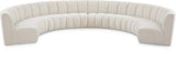 Infinity Boucle Fabric / Engineered Wood / Foam Contemporary Cream Boucle Fabric 8pc. Modular Sectional - 183" W x 124" D x 33" H
