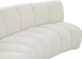 Infinity Boucle Fabric / Engineered Wood / Foam Contemporary Cream Boucle Fabric 8pc. Modular Sectional - 183" W x 124" D x 33" H