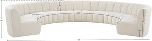 Infinity Boucle Fabric / Engineered Wood / Foam Contemporary Cream Boucle Fabric 9pc. Modular Sectional - 183" W x 142" D x 33" H