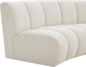 Infinity Boucle Fabric / Engineered Wood / Foam Contemporary Cream Boucle Fabric 9pc. Modular Sectional - 183" W x 142" D x 33" H
