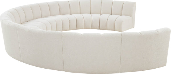 Infinity Boucle Fabric / Engineered Wood / Foam Contemporary Cream Boucle Fabric 9pc. Modular Sectional - 183" W x 142" D x 33" H