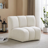 Infinity Boucle Fabric / Engineered Wood / Foam Contemporary Cream Boucle Fabric Modular Chair - 43" W x 36" D x 33" H