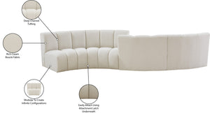 Infinity Boucle Fabric / Engineered Wood / Foam Contemporary Cream Boucle Fabric 4pc. Modular Sectional - 154" W x 57" D x 33" H