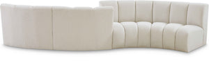 Infinity Boucle Fabric / Engineered Wood / Foam Contemporary Cream Boucle Fabric 4pc. Modular Sectional - 154" W x 57" D x 33" H