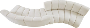 Infinity Boucle Fabric / Engineered Wood / Foam Contemporary Cream Boucle Fabric 4pc. Modular Sectional - 154" W x 57" D x 33" H