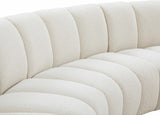 Infinity Boucle Fabric / Engineered Wood / Foam Contemporary Cream Boucle Fabric 4pc. Modular Sectional - 154" W x 57" D x 33" H