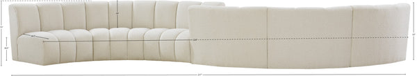 Infinity Boucle Fabric / Engineered Wood / Foam Contemporary Cream Boucle Fabric 6pc. Modular Sectional - 217" W x 56" D x 33" H