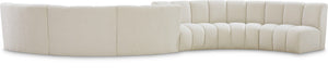 Infinity Boucle Fabric / Engineered Wood / Foam Contemporary Cream Boucle Fabric 6pc. Modular Sectional - 217" W x 56" D x 33" H