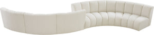Infinity Boucle Fabric / Engineered Wood / Foam Contemporary Cream Boucle Fabric 6pc. Modular Sectional - 217" W x 56" D x 33" H
