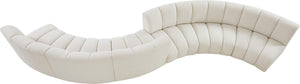 Infinity Boucle Fabric / Engineered Wood / Foam Contemporary Cream Boucle Fabric 6pc. Modular Sectional - 217" W x 56" D x 33" H