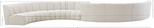 Infinity Boucle Fabric / Engineered Wood / Foam Contemporary Cream Boucle Fabric 8pc. Modular Sectional - 268" W x 75" D x 33" H