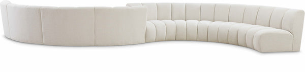 Infinity Boucle Fabric / Engineered Wood / Foam Contemporary Cream Boucle Fabric 8pc. Modular Sectional - 268" W x 75" D x 33" H