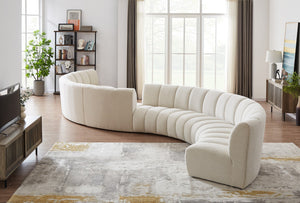 Infinity Boucle Fabric / Engineered Wood / Foam Contemporary Cream Boucle Fabric 8pc. Modular Sectional - 268" W x 75" D x 33" H