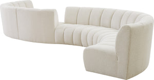 Infinity Boucle Fabric / Engineered Wood / Foam Contemporary Cream Boucle Fabric 8pc. Modular Sectional - 268" W x 75" D x 33" H
