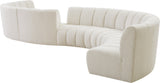 Infinity Boucle Fabric / Engineered Wood / Foam Contemporary Cream Boucle Fabric 8pc. Modular Sectional - 268" W x 75" D x 33" H