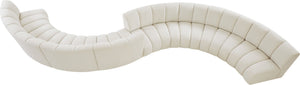 Infinity Boucle Fabric / Engineered Wood / Foam Contemporary Cream Boucle Fabric 8pc. Modular Sectional - 268" W x 75" D x 33" H