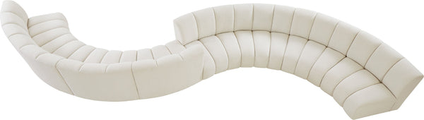 Infinity Boucle Fabric / Engineered Wood / Foam Contemporary Cream Boucle Fabric 8pc. Modular Sectional - 268" W x 75" D x 33" H