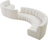 Infinity Boucle Fabric / Engineered Wood / Foam Contemporary Cream Boucle Fabric 8pc. Modular Sectional - 268" W x 75" D x 33" H