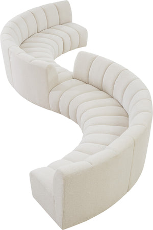 Infinity Boucle Fabric / Engineered Wood / Foam Contemporary Cream Boucle Fabric 8pc. Modular Sectional - 268" W x 75" D x 33" H