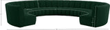 Infinity Boucle Fabric / Engineered Wood / Foam Contemporary Green Boucle Fabric 10pc. Modular Sectional - 183" W x 157" D x 33" H