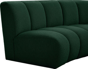 Infinity Boucle Fabric / Engineered Wood / Foam Contemporary Green Boucle Fabric 10pc. Modular Sectional - 183" W x 157" D x 33" H