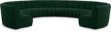 Infinity Boucle Fabric / Engineered Wood / Foam Contemporary Green Boucle Fabric 10pc. Modular Sectional - 183" W x 157" D x 33" H