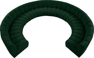 Infinity Boucle Fabric / Engineered Wood / Foam Contemporary Green Boucle Fabric 10pc. Modular Sectional - 183" W x 157" D x 33" H