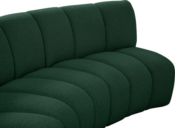 Infinity Boucle Fabric / Engineered Wood / Foam Contemporary Green Boucle Fabric 10pc. Modular Sectional - 183" W x 157" D x 33" H