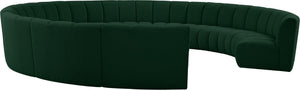 Infinity Boucle Fabric / Engineered Wood / Foam Contemporary Green Boucle Fabric 11pc. Modular Sectional - 183" W x 171" D x 33" H