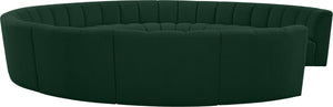Infinity Boucle Fabric / Engineered Wood / Foam Contemporary Green Boucle Fabric 11pc. Modular Sectional - 183" W x 171" D x 33" H