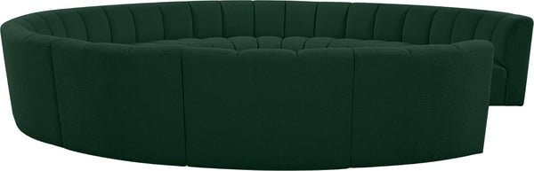 Infinity Boucle Fabric / Engineered Wood / Foam Contemporary Green Boucle Fabric 11pc. Modular Sectional - 183" W x 171" D x 33" H