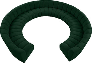 Infinity Boucle Fabric / Engineered Wood / Foam Contemporary Green Boucle Fabric 11pc. Modular Sectional - 183" W x 171" D x 33" H