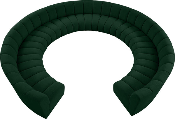 Infinity Boucle Fabric / Engineered Wood / Foam Contemporary Green Boucle Fabric 11pc. Modular Sectional - 183" W x 171" D x 33" H