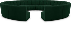 Infinity Boucle Fabric / Engineered Wood / Foam Contemporary Green Boucle Fabric 12pc. Modular Sectional - 183" W x 181" D x 33" H