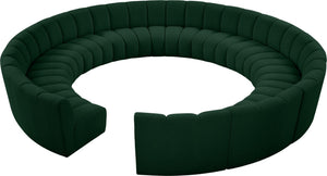 Infinity Boucle Fabric / Engineered Wood / Foam Contemporary Green Boucle Fabric 12pc. Modular Sectional - 183" W x 181" D x 33" H