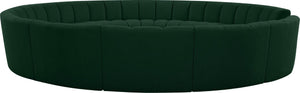 Infinity Boucle Fabric / Engineered Wood / Foam Contemporary Green Boucle Fabric 12pc. Modular Sectional - 183" W x 181" D x 33" H