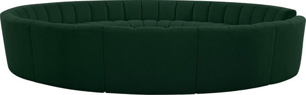 Infinity Boucle Fabric / Engineered Wood / Foam Contemporary Green Boucle Fabric 12pc. Modular Sectional - 183" W x 181" D x 33" H