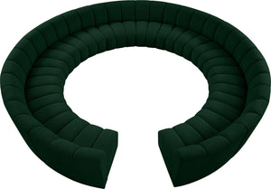Infinity Boucle Fabric / Engineered Wood / Foam Contemporary Green Boucle Fabric 12pc. Modular Sectional - 183" W x 181" D x 33" H