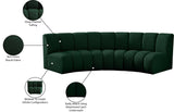 Infinity Boucle Fabric / Engineered Wood / Foam Contemporary Green Boucle Fabric 3pc. Modular Sectional - 119" W x 48" D x 33" H