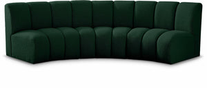 Infinity Boucle Fabric / Engineered Wood / Foam Contemporary Green Boucle Fabric 3pc. Modular Sectional - 119" W x 48" D x 33" H