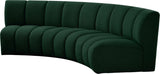 Infinity Boucle Fabric / Engineered Wood / Foam Contemporary Green Boucle Fabric 3pc. Modular Sectional - 119" W x 48" D x 33" H