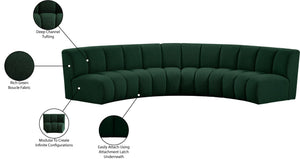 Infinity Boucle Fabric / Engineered Wood / Foam Contemporary Green Boucle Fabric 4pc. Modular Sectional - 148" W x 59" D x 33" H