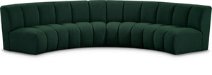 Infinity Boucle Fabric / Engineered Wood / Foam Contemporary Green Boucle Fabric 4pc. Modular Sectional - 148" W x 59" D x 33" H