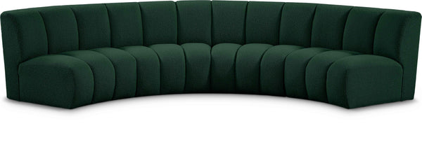 Infinity Boucle Fabric / Engineered Wood / Foam Contemporary Green Boucle Fabric 4pc. Modular Sectional - 148" W x 59" D x 33" H