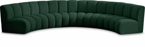 Infinity Boucle Fabric / Engineered Wood / Foam Contemporary Green Boucle Fabric 5pc. Modular Sectional - 167" W x 71" D x 33" H